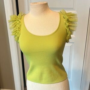 Bailey 44 Lime Ruffled Tank Top